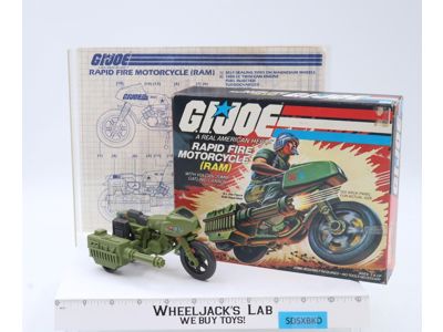 RAM Rapid Fire Motorcycle 100% Complete GI Joe 1982 Hasbro Action Figure Vehicle