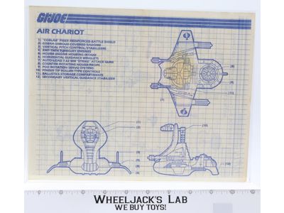 Air Chariot 1986 ORIGINAL Instructions / Blueprints G.I. Joe Hasbro Vehicle