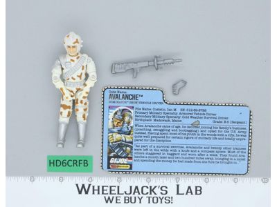 Avalanche V1 100% Complete 1987 G.I. Joe Hasbro Vintage Action Figure