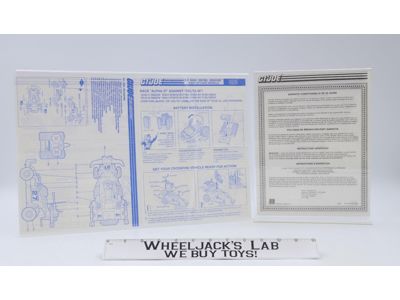G.I. Joe Crossfire ORIGINAL Instructions Blueprints Hasbro Action Figure