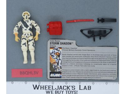 Storm Shadow V2 100% Complete G.I. Joe 1988 Hasbro Vintage Action Figure
