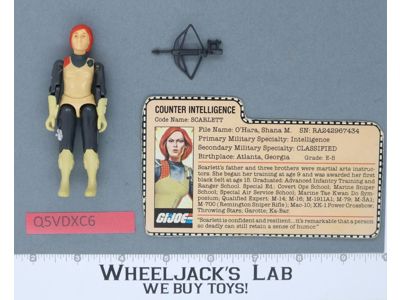 Scarlett V1 Straight Arm 100% Complete G.I. Joe 1982 Hasbro Vintage Figure