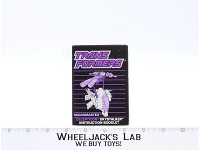 Skystalker Action Figure Instruction Manual Booklet 1988 Hasbro G1 Transformers