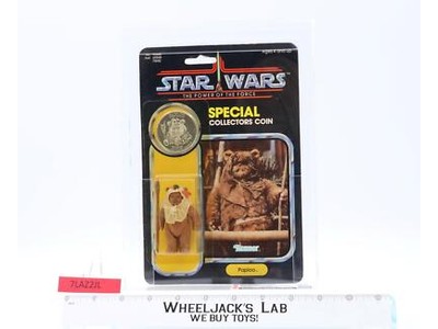 Paploo Ewok W/Coin CAS GRADED 80 80/85/85 Star Wars POTF 92 Back-A 1984 Kenner