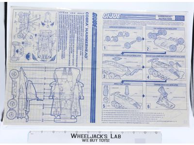 Cobra Hammerhead 1990 ORIGINAL Instructions/ Blueprints G.I. Joe Action Figure