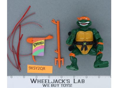 Talking Turtle Michaelangel 1991 TMNT Teenage Mutant Ninja Turtle w/ Quip Strips