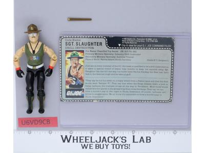 Sgt. Slaughter V1 RED CARDBACK 100% Complete G.I. Joe 1985 Hasbro Vintage Figure