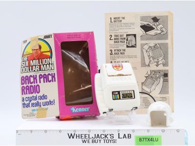 Back Pack Radio Crystal Radio Receiver Helmet Six Million Dollar Man 1975 Kenner