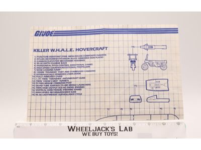 Killer Whale Hovercraft 1984 ORIGINAL Instructions / Blueprints G.I. Joe Vehicle