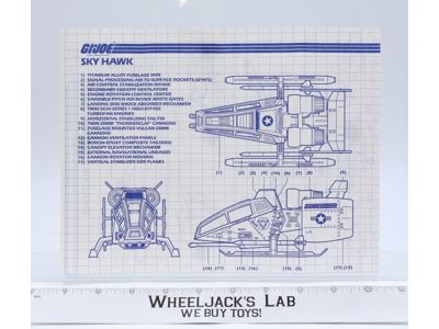 Sky Patrol Sky Hawk 1989 ORIGINAL Instructions / Blueprints G.I. Joe Hasbro