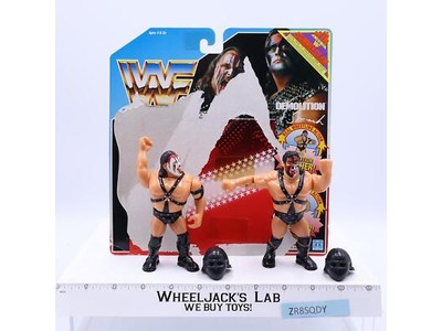 Demolition Crush Smash Complete W/CARDBACK 1990 WWF Wrestling Hasbro Figures