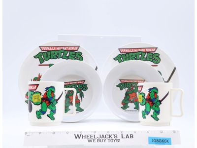 Serving Set for 2 Teenage Mutant Ninja Turtles TMNT 1989 2-Bowls 2-Cups 2-Plates
