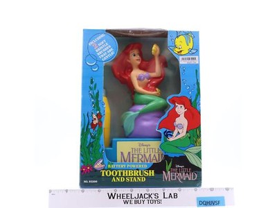 Battery Powered Toothbrush W/Stand The Little Mermaid Disney 1991 Janex NEW MISB