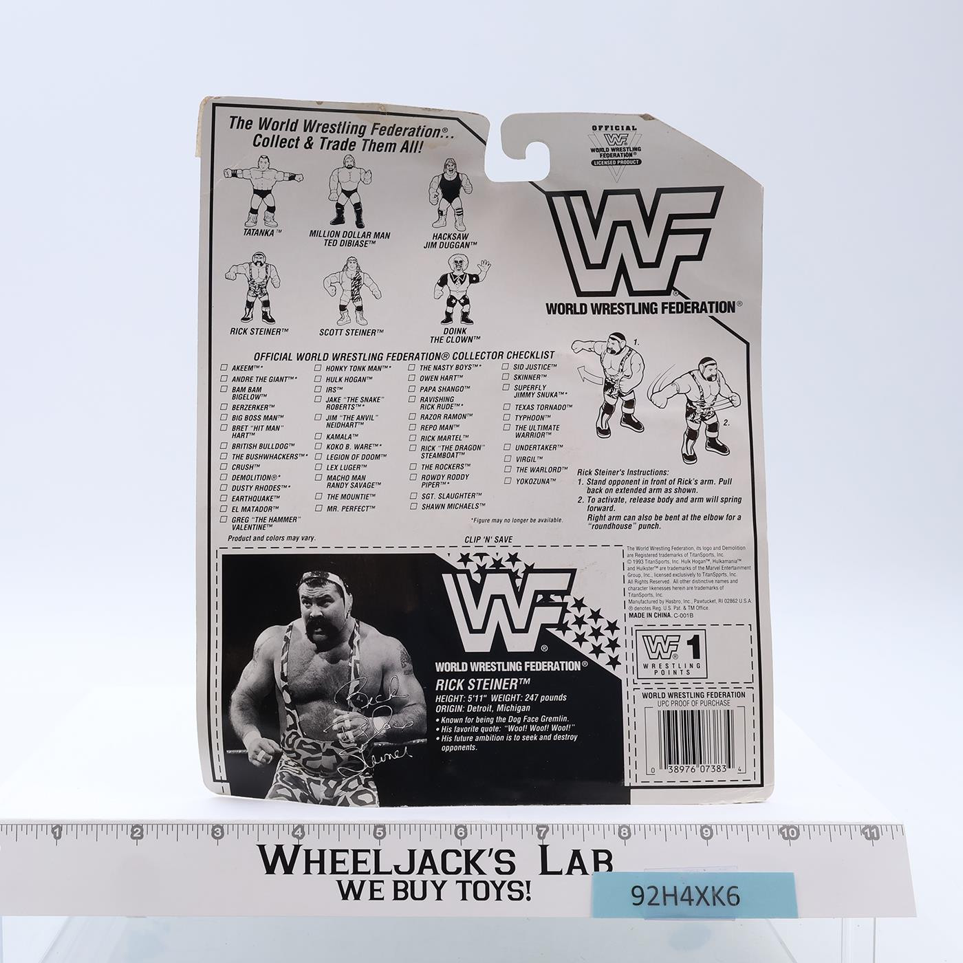 Rick Steiner Series 9 WWF Wrestling 1993 Hasbro Action Figure NEW MOSC SEALED