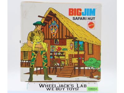 Safari Hut Big Jim 1974 Mattel Carry Case Fold-Out Action Figure Playset