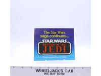 The Saga Continues Paper Insert ORIGINAL Star Wars ROTJ 1982 Kenner