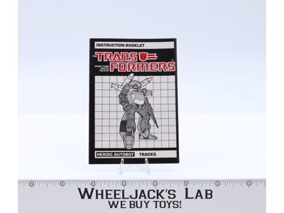 Tracks Action Figure Instructions Manual Booklet 1985 Hasbro G1 Transformers