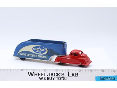 Greyvan Long Distance Moving Truck & Trailer Vintage Tin Toy Car