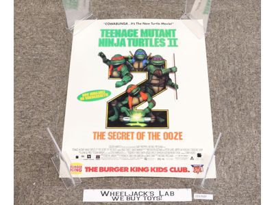 Secret of the Ooze Teenage Mutant Ninja Turtles TMNT Burger King Kids Club 22x17