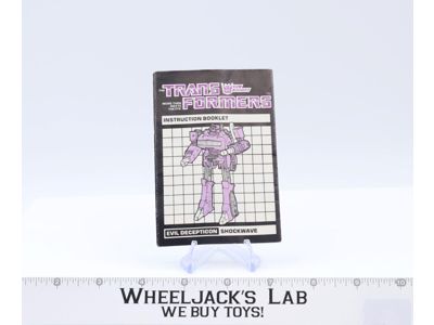 Shockwave Instruction Manual Booklet 1985 Hasbro G1 Transformers Action Figure