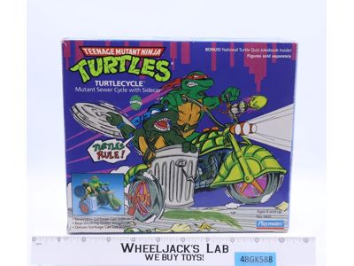 Turtle Cycle 100% Complete W/Box Teenage Mutant Ninja Turtle 1989 Playmates Toys