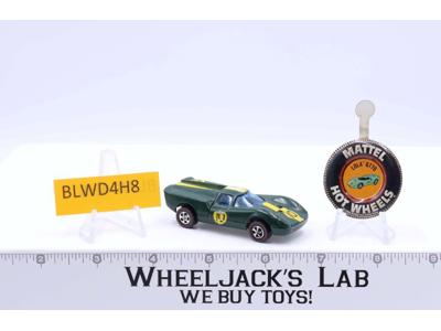 Lola GT70 Dark Green 1969 Redline Hot Wheels Mattel Vintage RL w/ Button