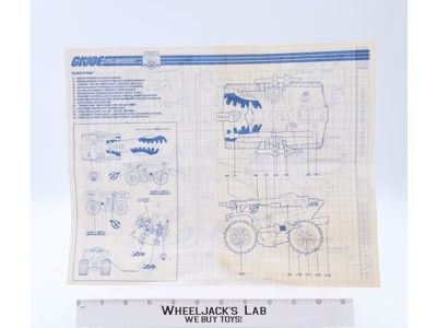Tiger Paw 1988 ORIGINAL Instructions / Blueprints G.I. Joe Hasbro Action Figure