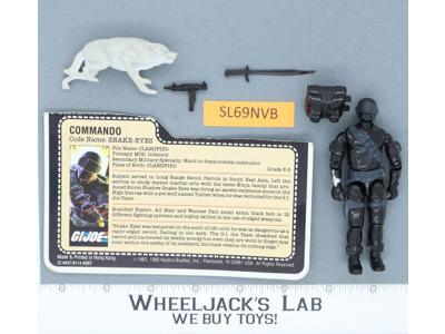 Snake Eyes & Timber V2 100% Complete G.I. Joe 1985 Hasbro Vintage Action Figure
