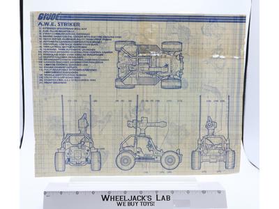 A.W.E. Striker 1985 ORIGINAL Instructions Blueprints G.I. Joe Hasbro Vehicle