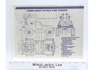Cobra Night Attack 4-WD Stinger 1984 ORIGINAL Instructions Blueprints G.I. Joe