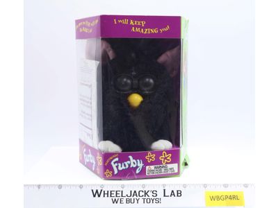 Black Furby White Feet Pink Ears Brown Eyes 1998 Tiger Hasbro NEW MIB