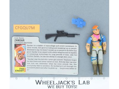 Zandar V1 100% Complete G.I. Joe 1986 Hasbro Vintage Action Figure