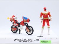 Red Zeo Jet Cycle Bike w/ Ranger Power Rangers 1996 Bandai Action Figure Vehicle