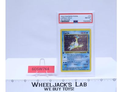 Lapras Holo 1999 #10 1st Edition Fossil PSA GRADED 8 NM-MT Pokemon Card