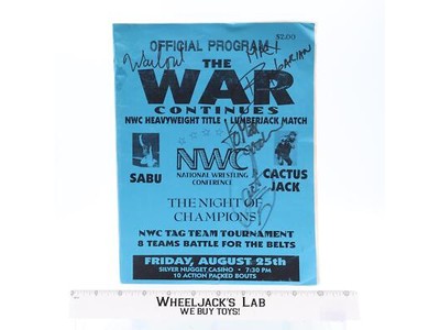 NWC Official Program 1994 The War Continues AUTOGRAPHED Cactus Jack Barbarian