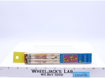 Set of 4 Ms. Pac-Man Pencils 1980 Bally Midway Empire Pencil Corp NEW SEALED