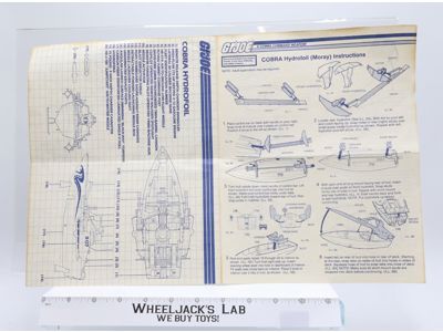 Cobra Hydrofoil Moray 1985 ORIGINAL Instructions Blueprints G.I. Joe Hasbro