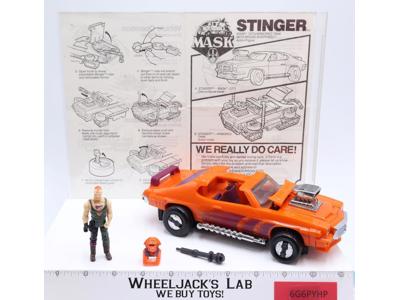 Stinger W/Bruno Sheppard 100% Complete 1986 MASK M.A.S.K. Kenner Figure
