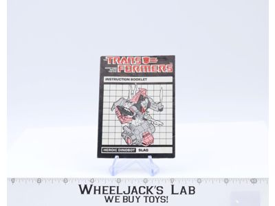 Slag Figure Instruction Manual Booklet 1985 G1 Transformers