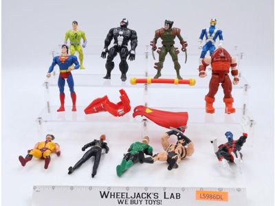 Lot of 11 Marvel Comics Action Figures + Accessories 1990s ToyBiz
