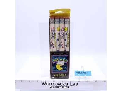 Set of 8 Pac-Man Pencils 1980 Bally Midway Empire Pencil Corp NEW SEALED
