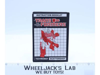 Scattershot Action Figure Instruction Manual Booklet 1987 Hasbro G1 Transformers
