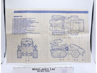 Snow Cat 1985 ORIGINAL Instructions Blueprints G.I. Joe Hasbro Action Figure