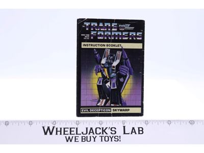 Skywarp Action Figure Instruction Manual Booklet 1984 G1 Transformers