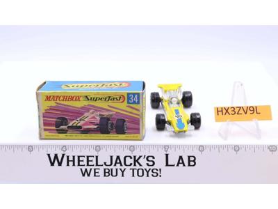 Formula 1 No. 34 Lesney Superfast Matchbox 1970 W/Box England Vintage