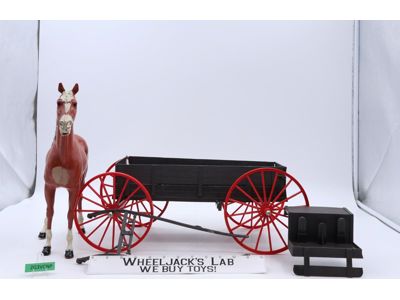 Buckboard Wagon W/ Thunderbolt Horse Johnny West 1965 Marx Vintage Set