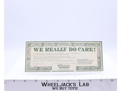 Star Wars We Really Do Care! Leaflet Certificate Insert 1979 Kenner Products