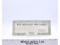 Star Wars We Really Do Care! Leaflet Certificate Insert 1979 Kenner Products
