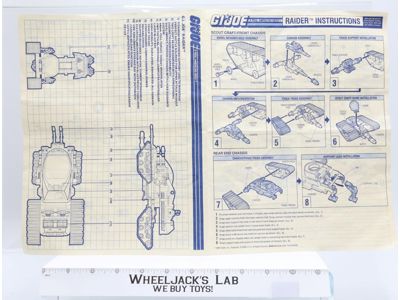 Raider 1989 ORIGINAL Instructions Blueprints G.I. Joe Hasbro Action Figure