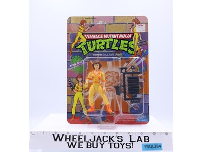 April O'Neil 10-Back Press Badge Stripes TMNT 1988 Playmates NEW Unpunched MOSC